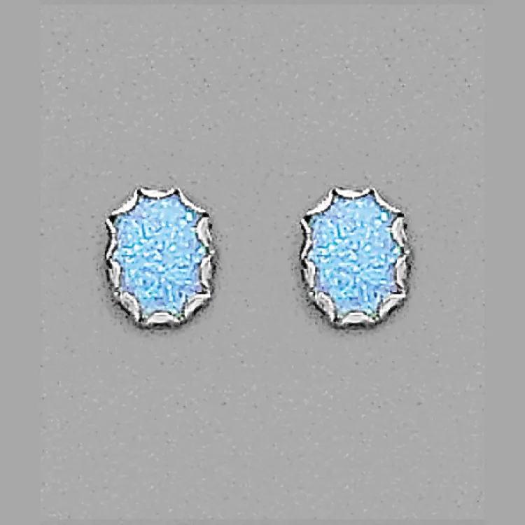 10x8 Light Blue Simulated Created Opal