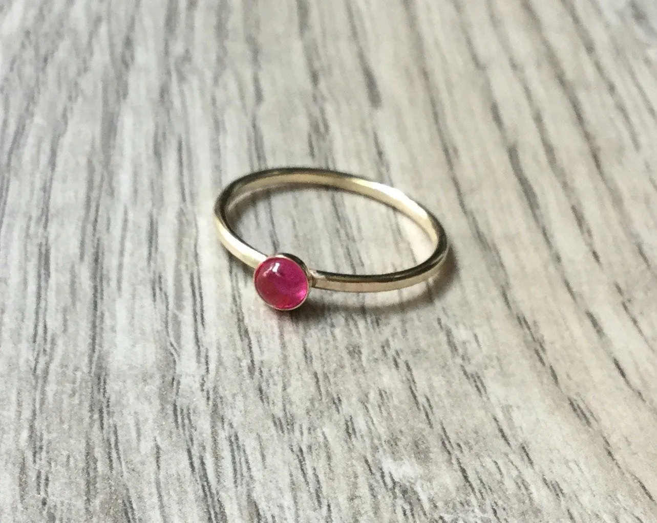 14k gold filled created ruby ring • Gold stacking ring gemstone