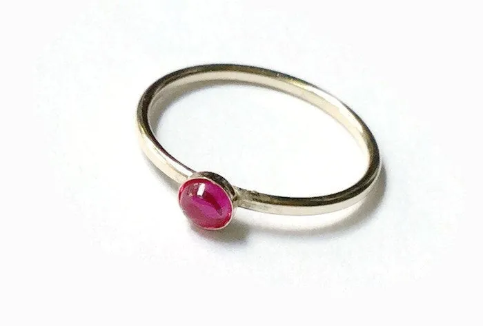 14k gold filled created ruby ring • Gold stacking ring gemstone
