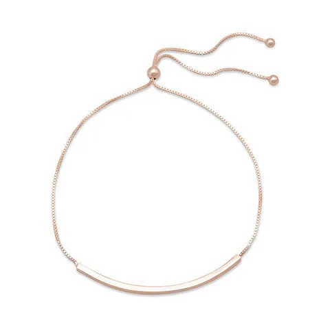 14k Rose Vermeil Bar Adjustable Slide Bracelet