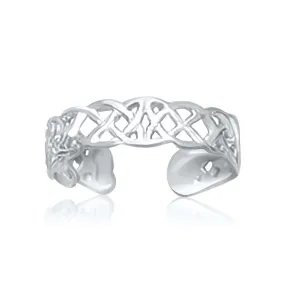14k White Gold Toe Ring in a Celtic Knot Style