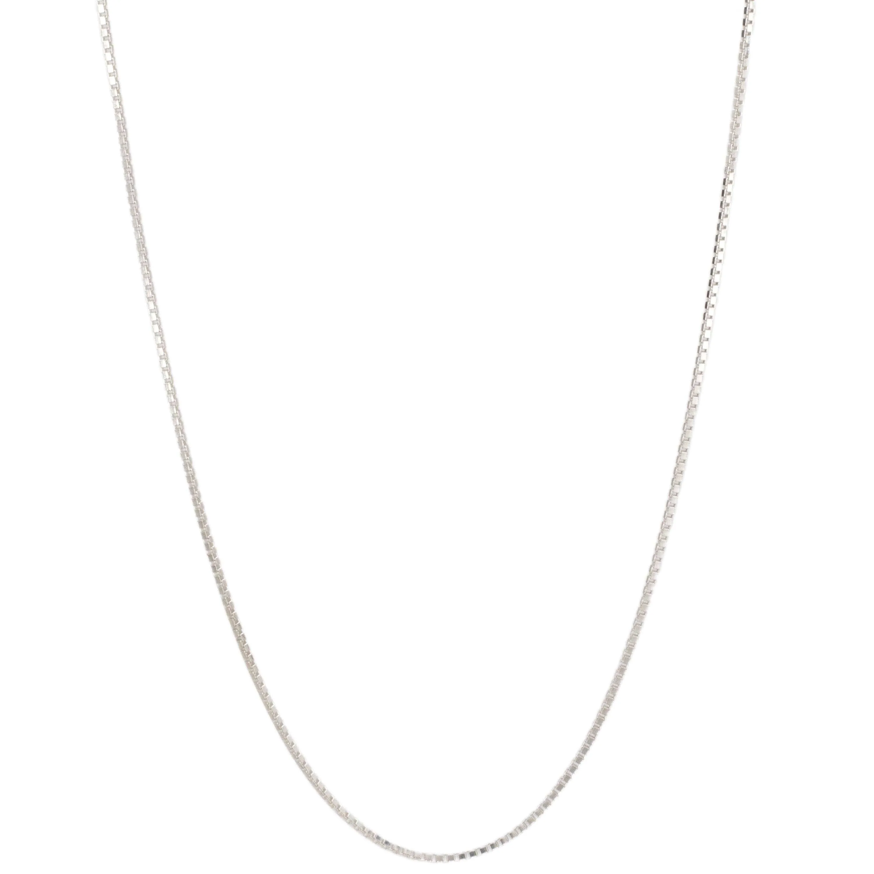 22" Italian Sterling Silver Box Chain 0.8mm