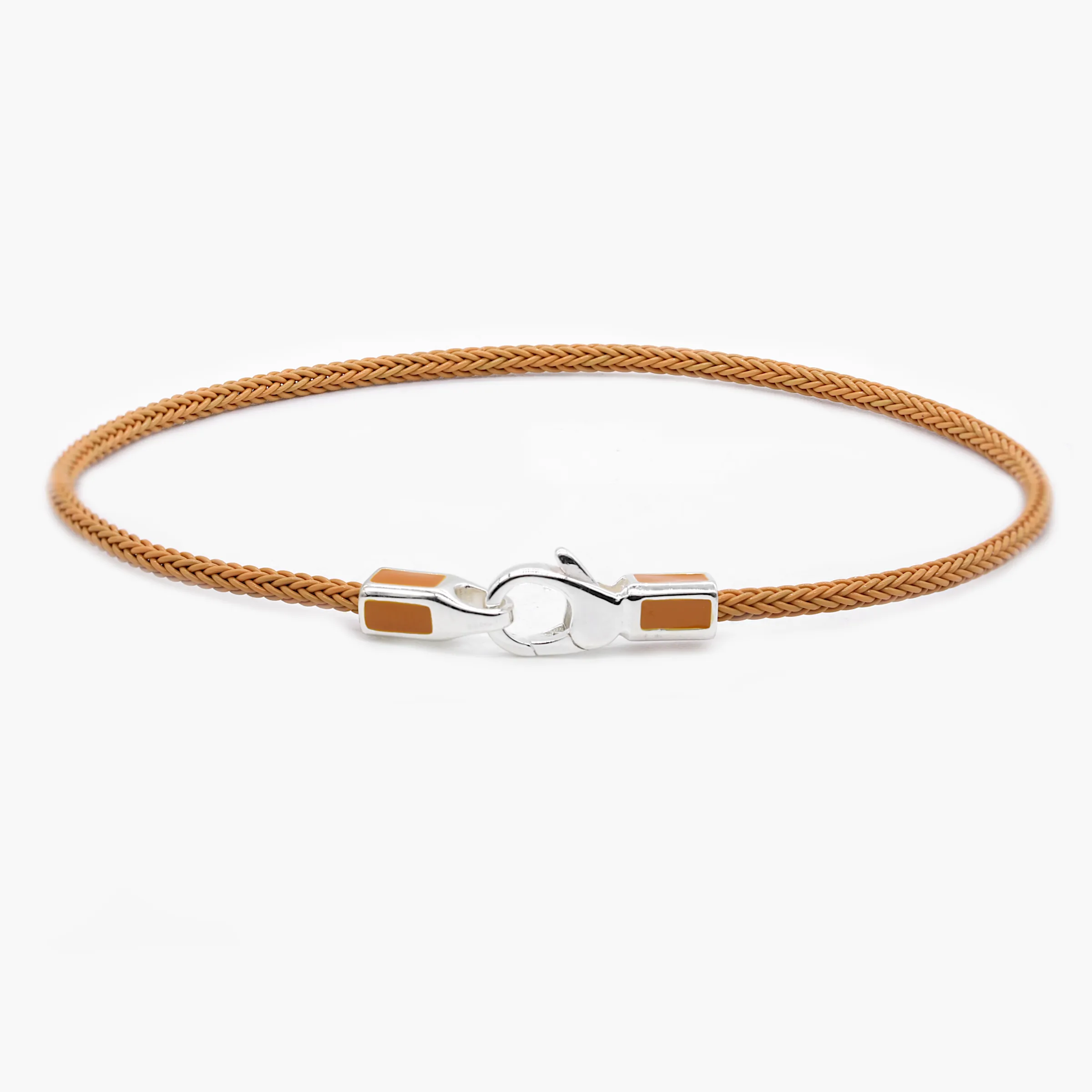 2mm Sailing Cable Bracelet With Sterling Silver Clasp (Caramel)