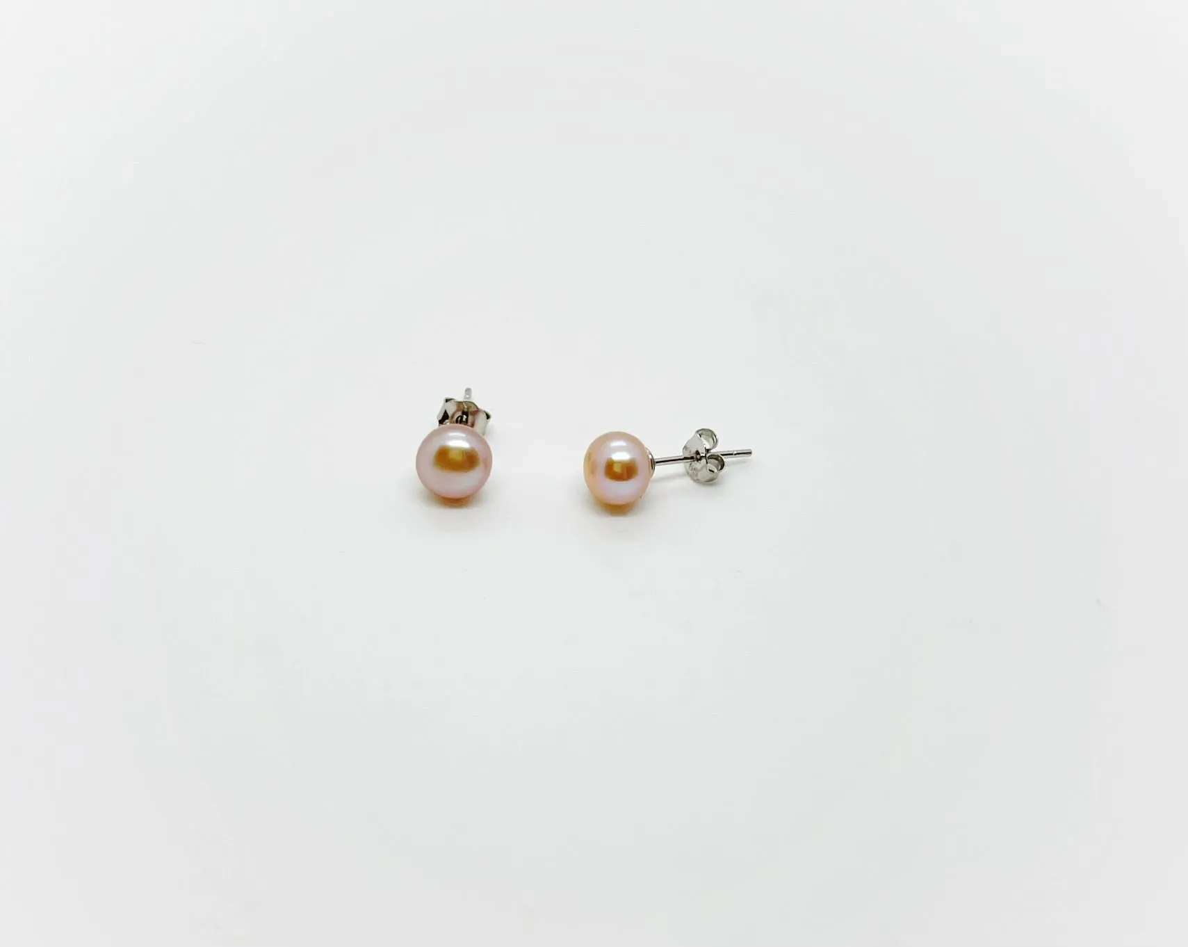 6mm Size Freshwater Pearl Earrings 925 Sterling Silver Stud