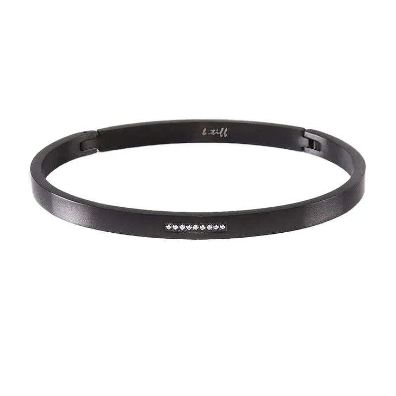9 PAVE CENTER STONE BANGLE BRACELET
