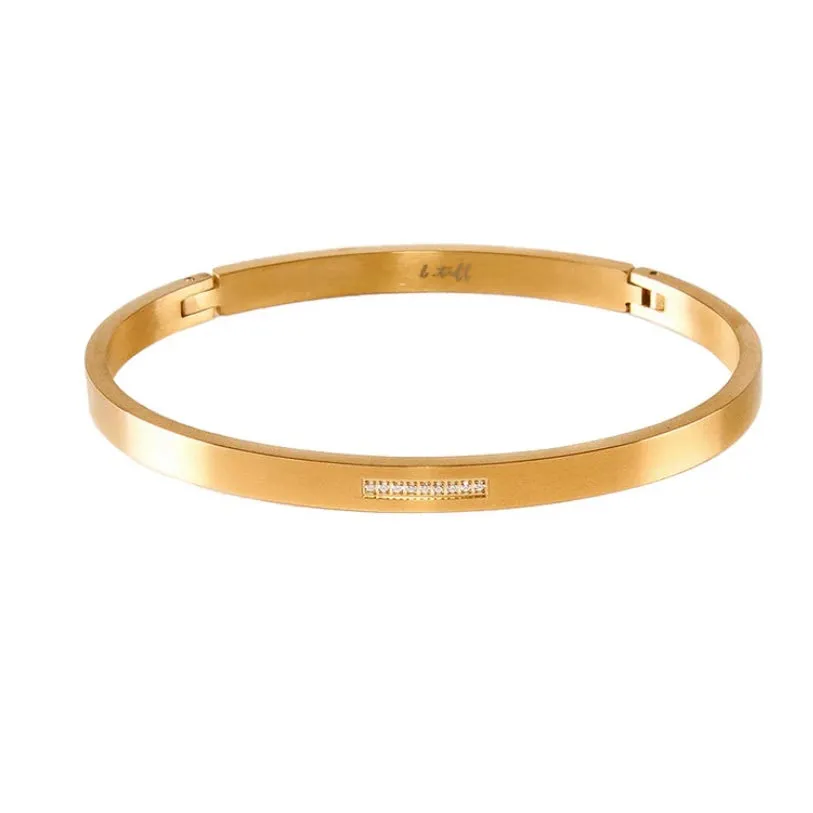 9 PAVE CENTER STONE BANGLE BRACELET
