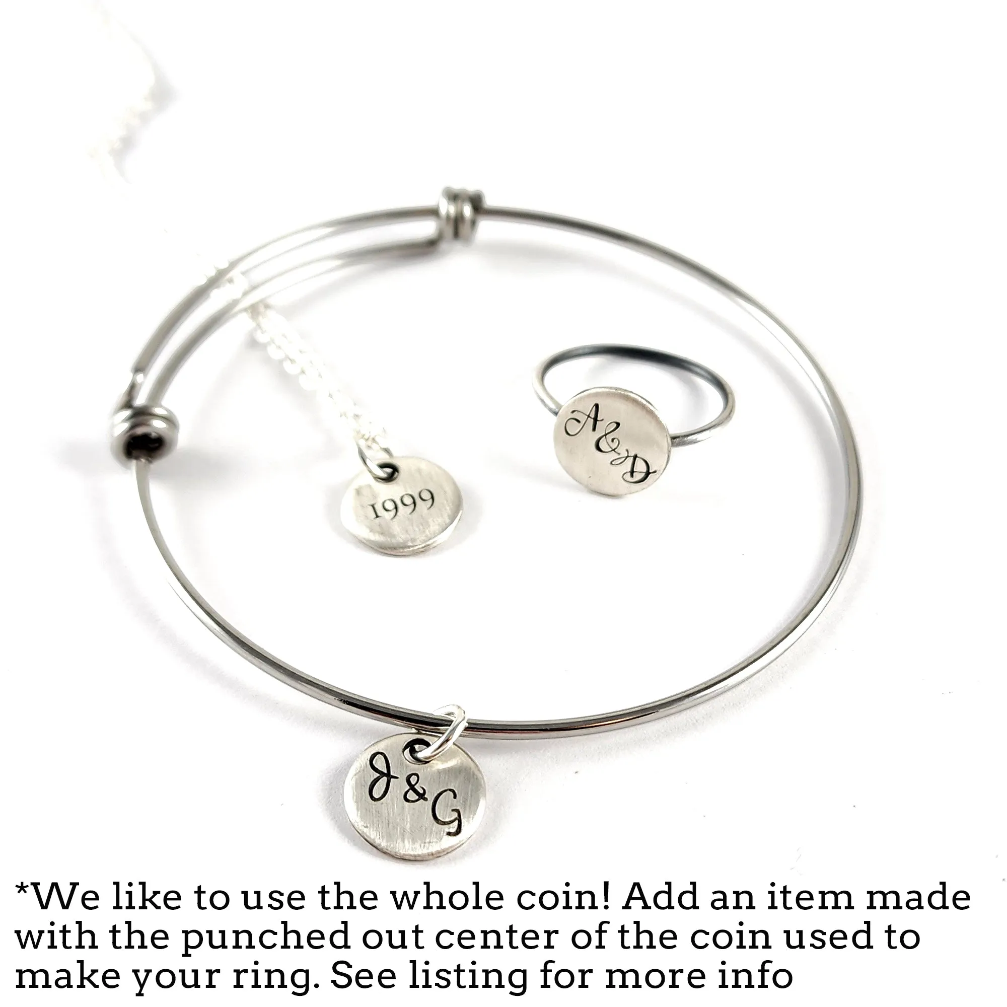 90% Silver Engraved Twenty Five Minimalist Quarter Ring - 25th Anniversary Gift