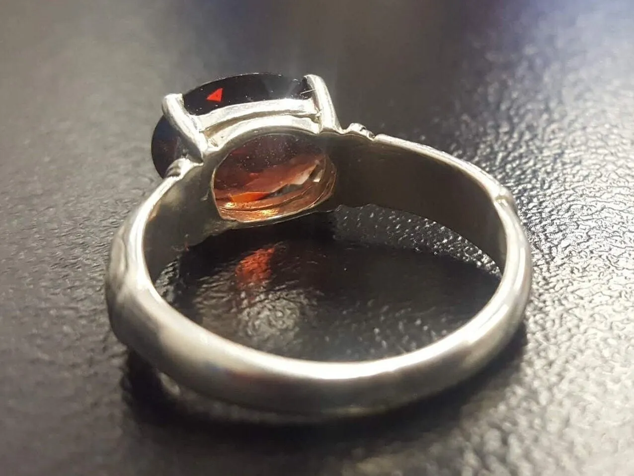 Boho Garnet Ring - Natural Garnet Ring - Red Tribal Band