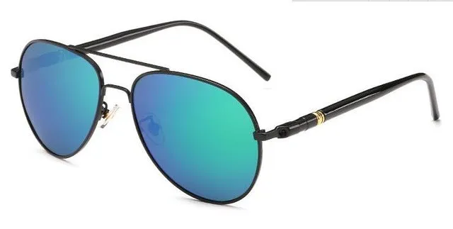 BOYEDA Classic Men Sunglasses Polarized UV400 Vintage Metal Brand Designer Sun Glasses for Men Retro Round Pilot Driving Eyewear