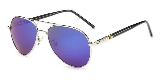 BOYEDA Classic Men Sunglasses Polarized UV400 Vintage Metal Brand Designer Sun Glasses for Men Retro Round Pilot Driving Eyewear