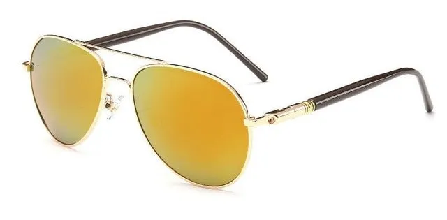 BOYEDA Classic Men Sunglasses Polarized UV400 Vintage Metal Brand Designer Sun Glasses for Men Retro Round Pilot Driving Eyewear