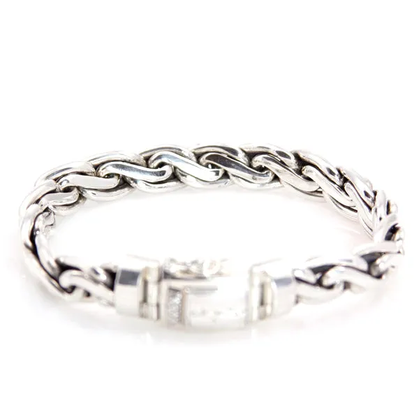 Bracelet - Chain Sterling Silver Mens/Unisex Braided Links