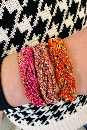 Braided Rhinestone Bracelet