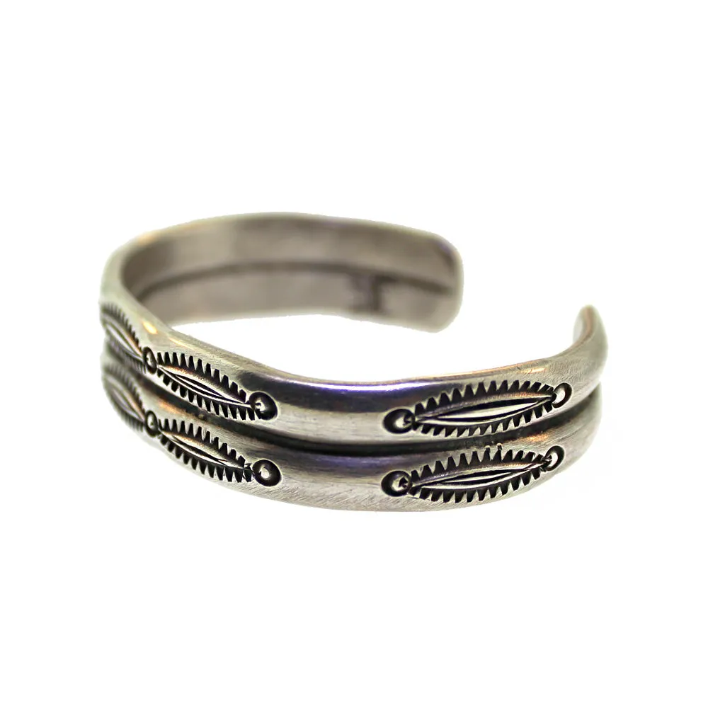 Buffalo Double Row Stamped Cuff Bracelet