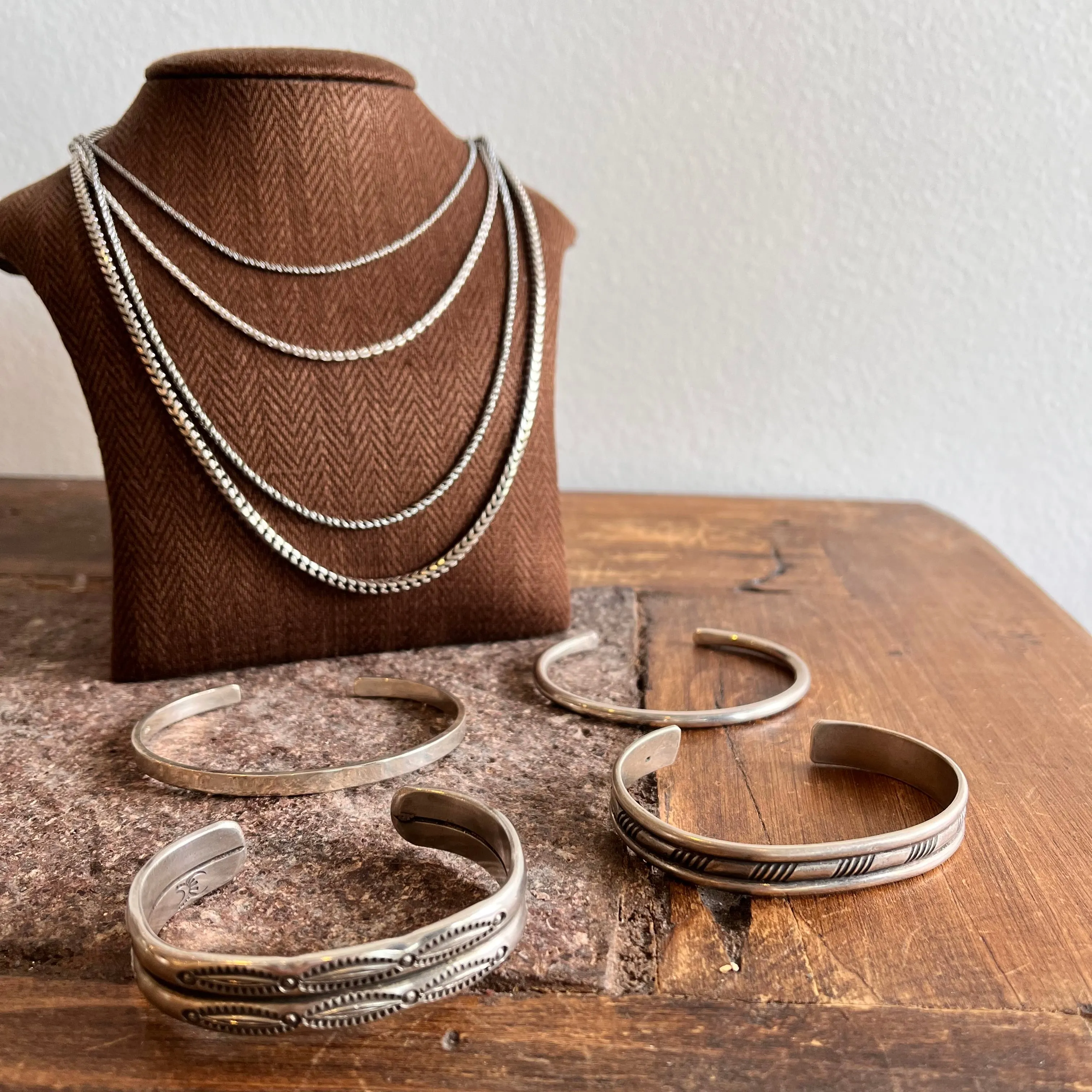 Buffalo Double Row Stamped Cuff Bracelet