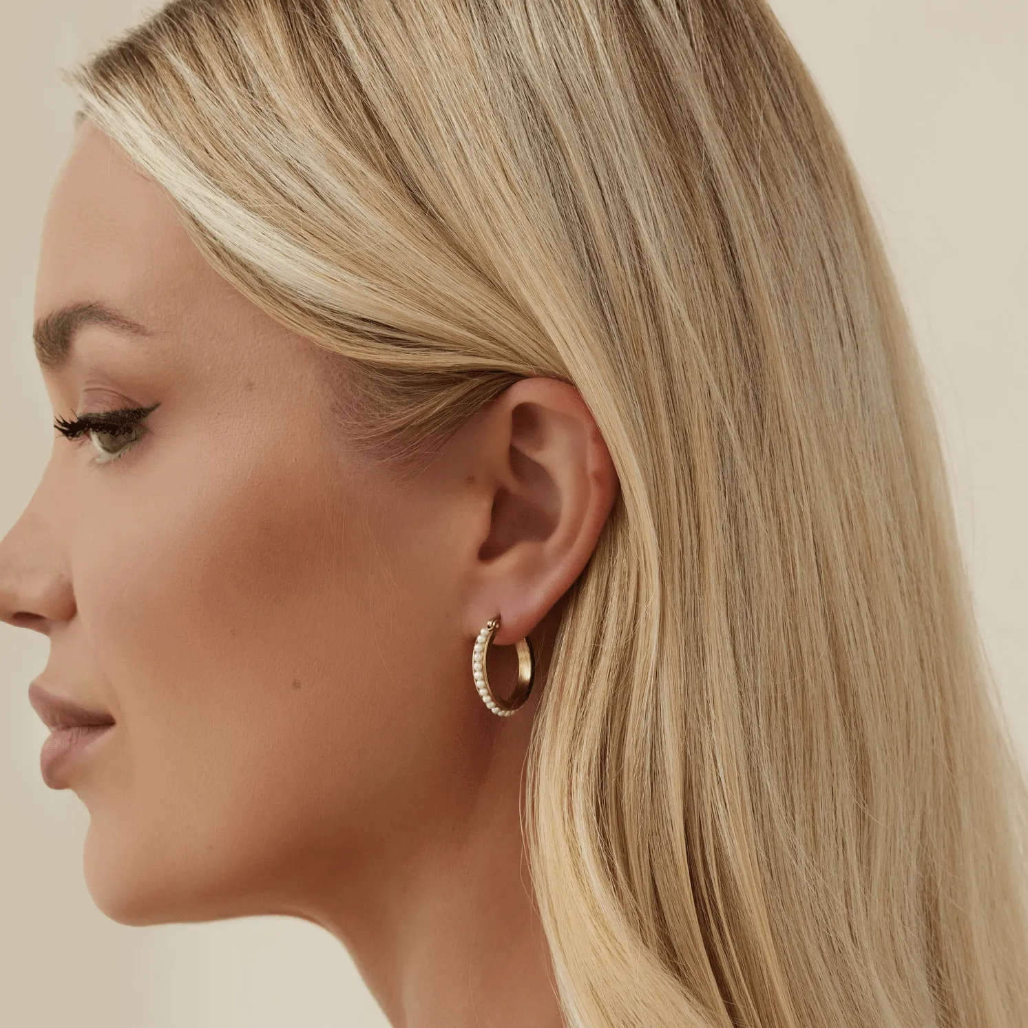 Clara Pearl Hoop Earrings