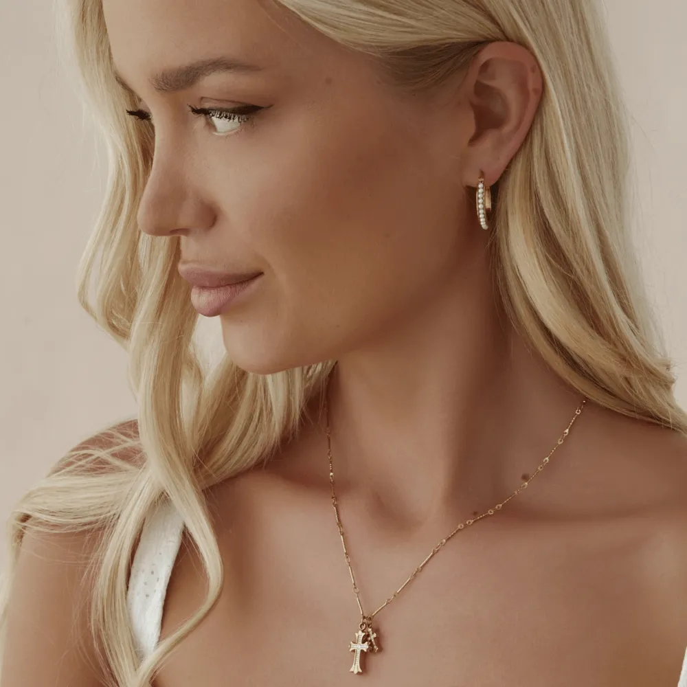 Clara Pearl Hoop Earrings