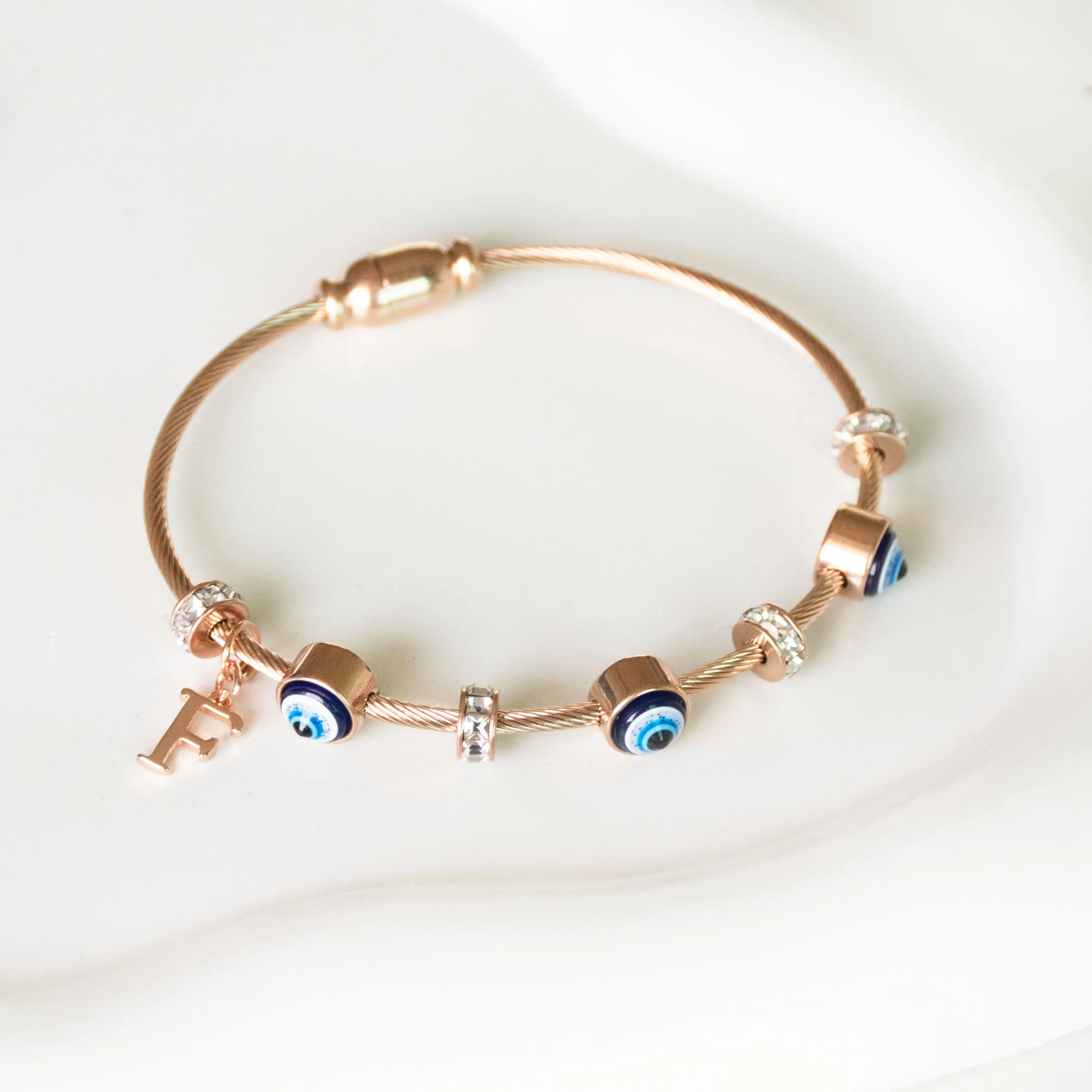 Classic Evil Eye With Personalized Initial