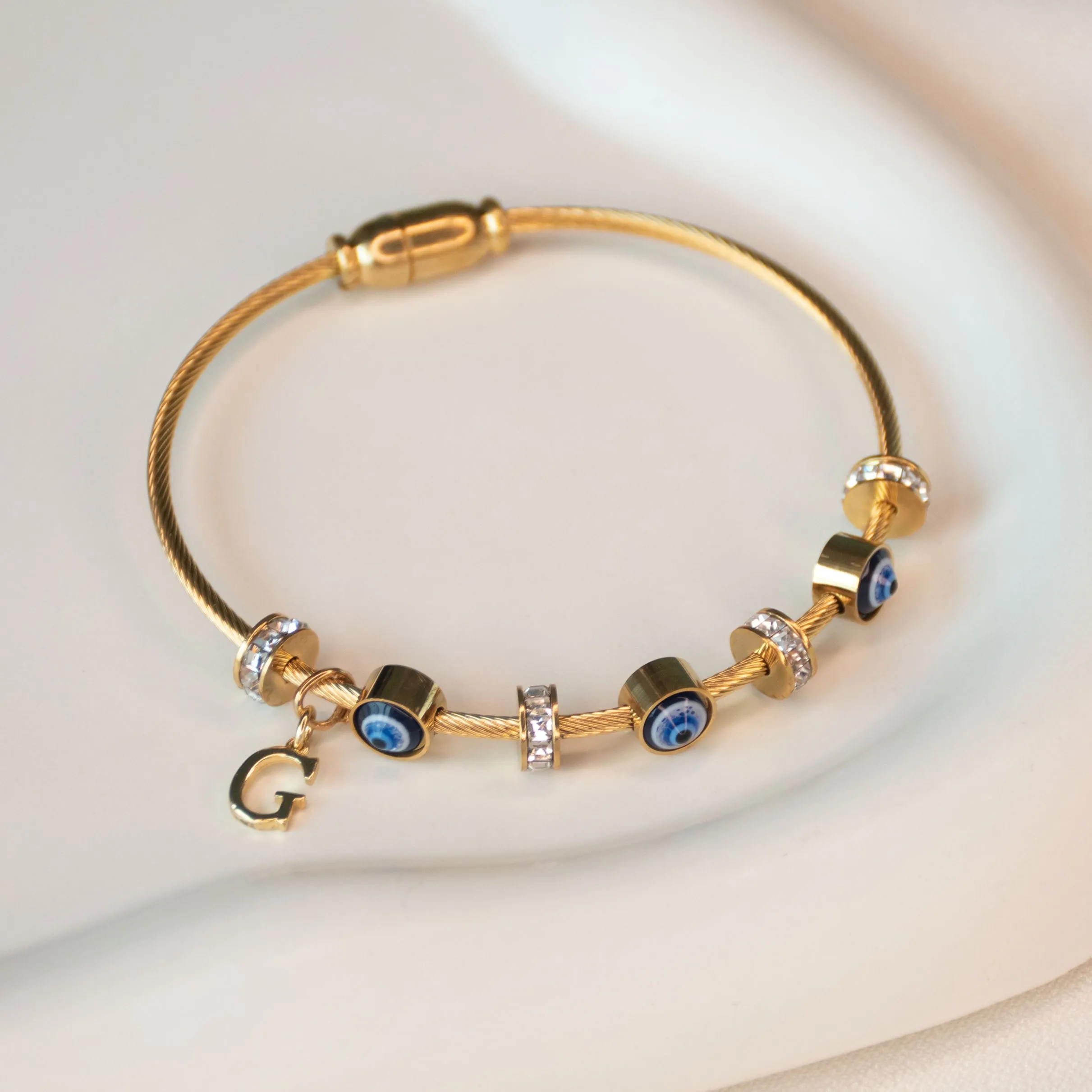 Classic Evil Eye With Personalized Initial