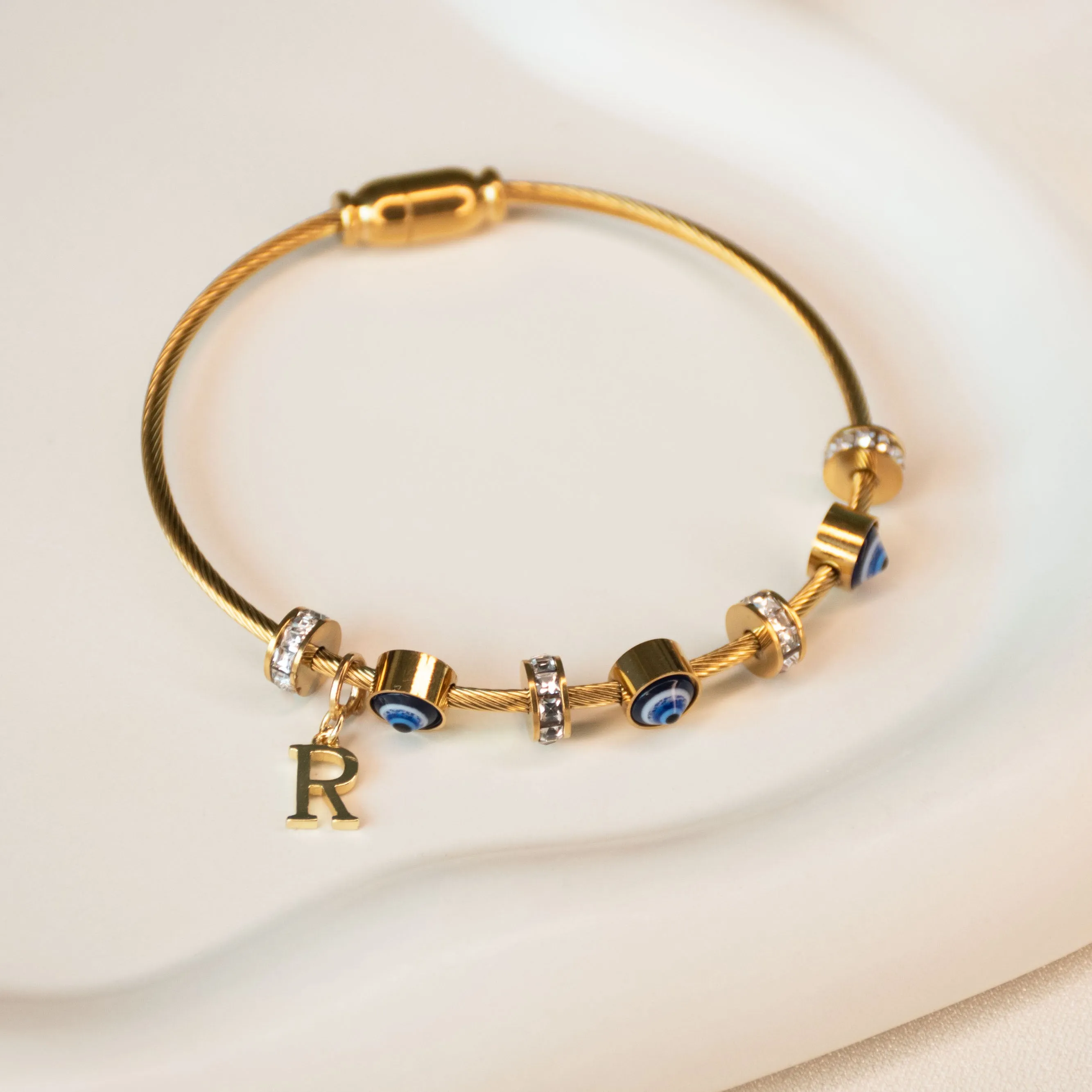 Classic Evil Eye With Personalized Initial