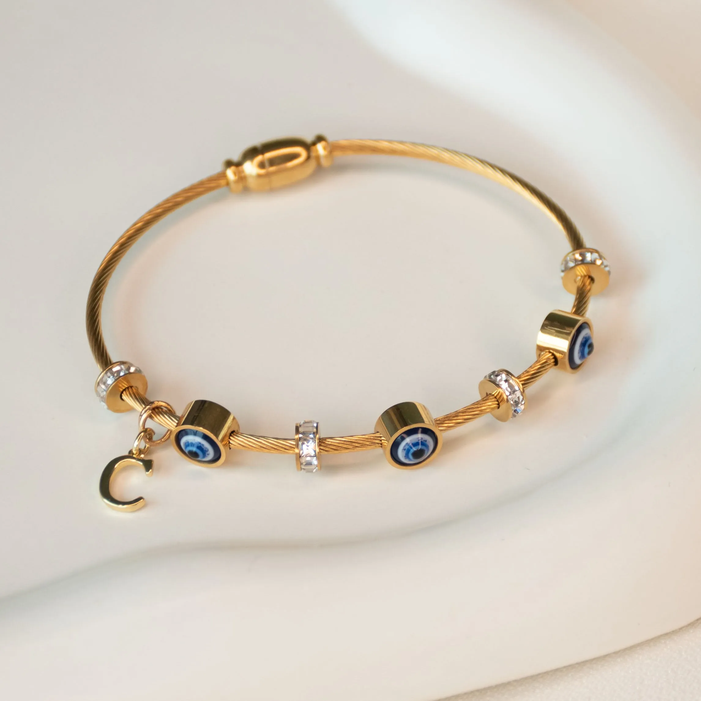 Classic Evil Eye With Personalized Initial