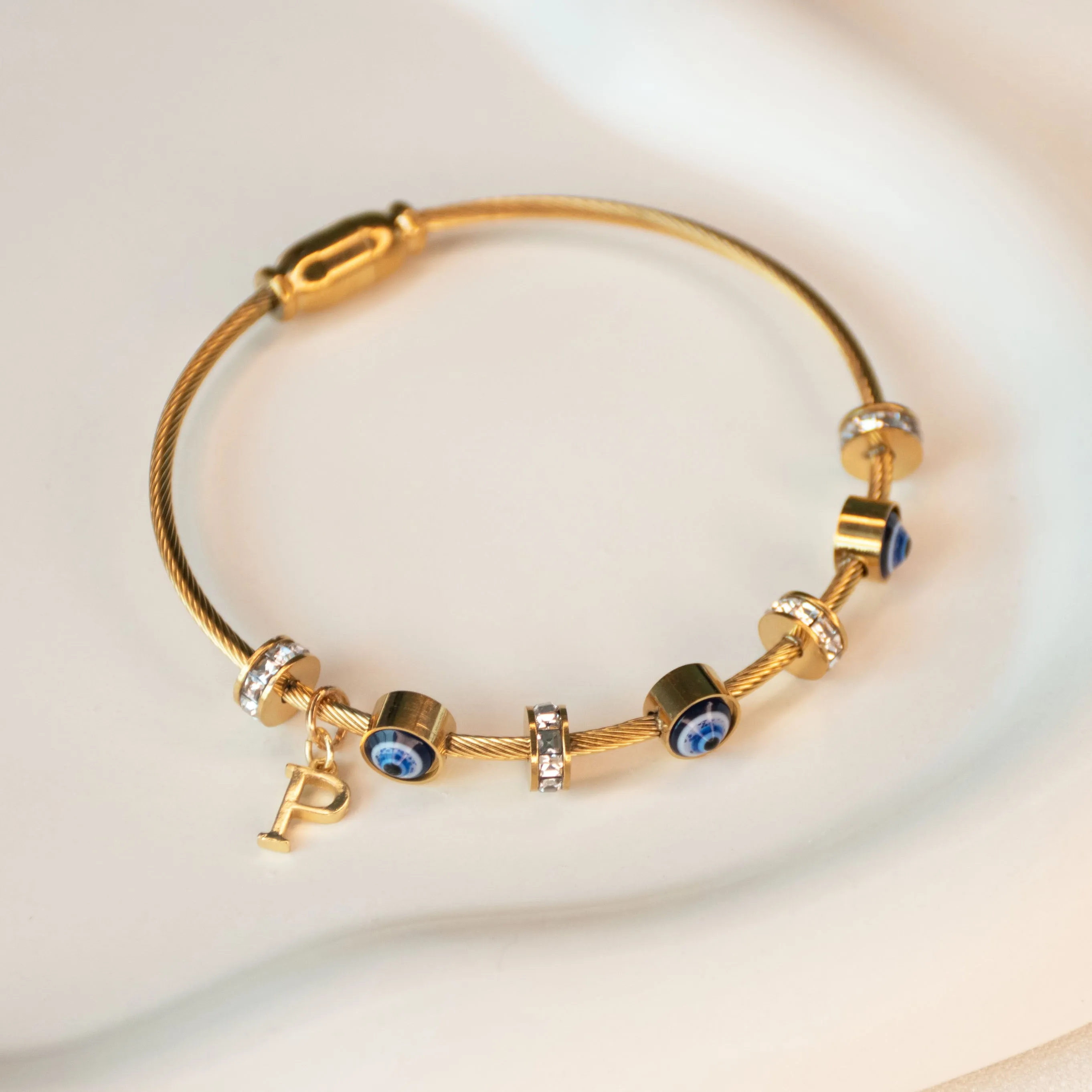 Classic Evil Eye With Personalized Initial