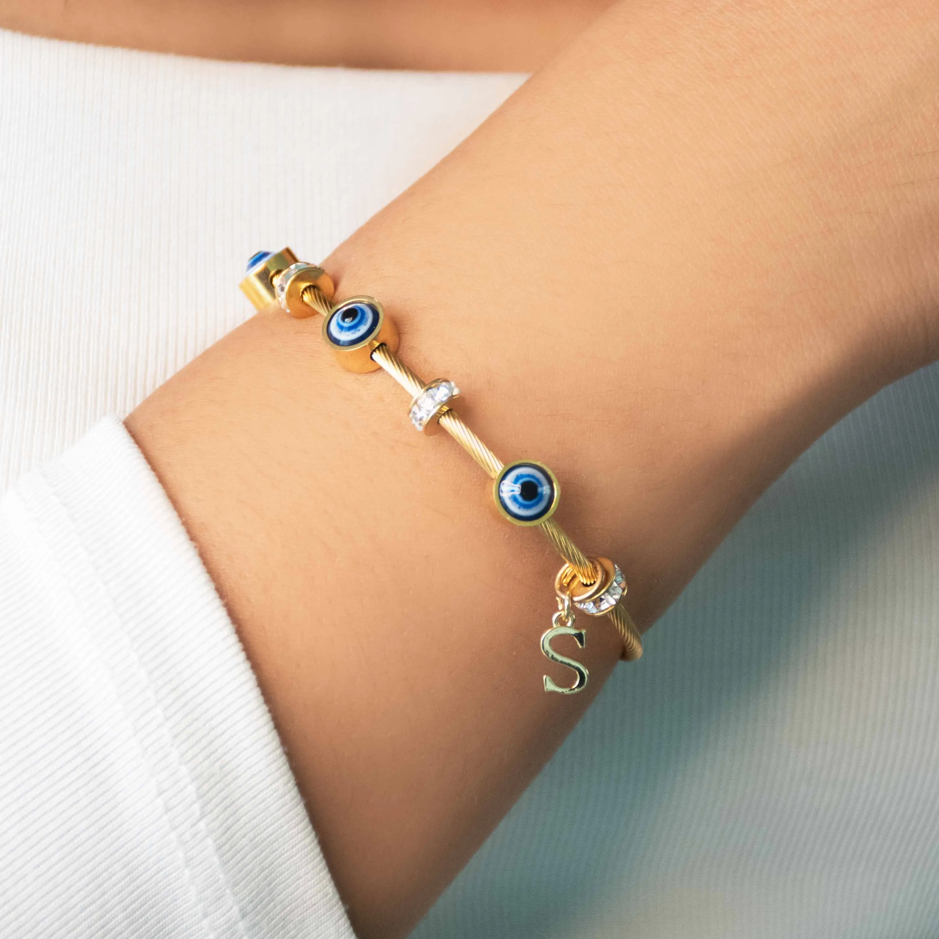 Classic Evil Eye With Personalized Initial