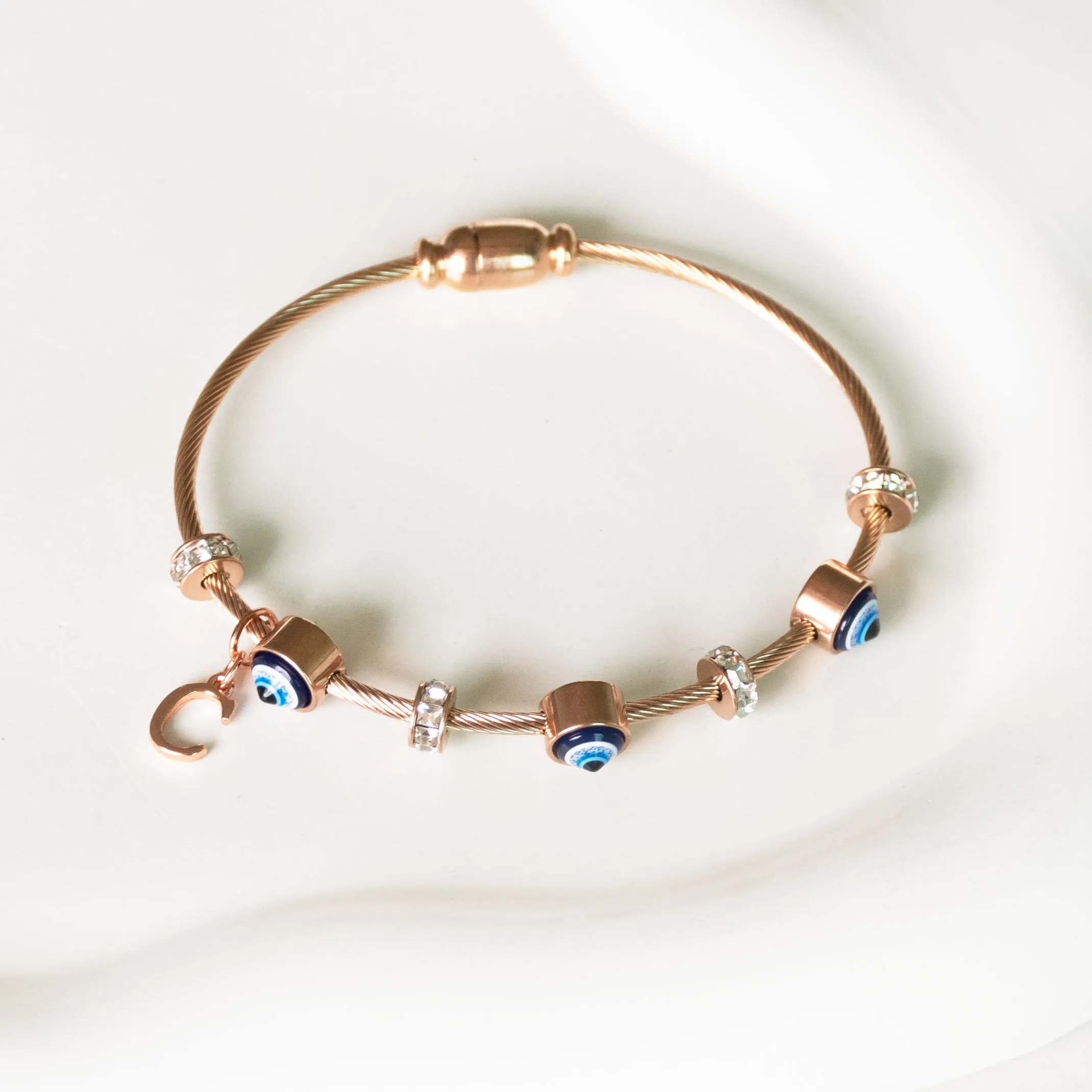 Classic Evil Eye With Personalized Initial