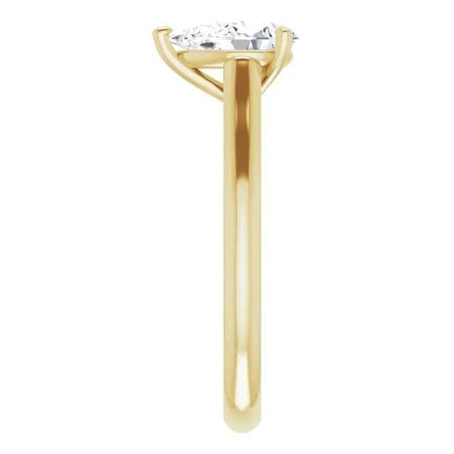 Cubic Zirconia Engagement Ring- The Adelaide (Customizable Pear Cut Cathedral Solitaire with Two-Tone Option Decorative Trellis 'Down Under')