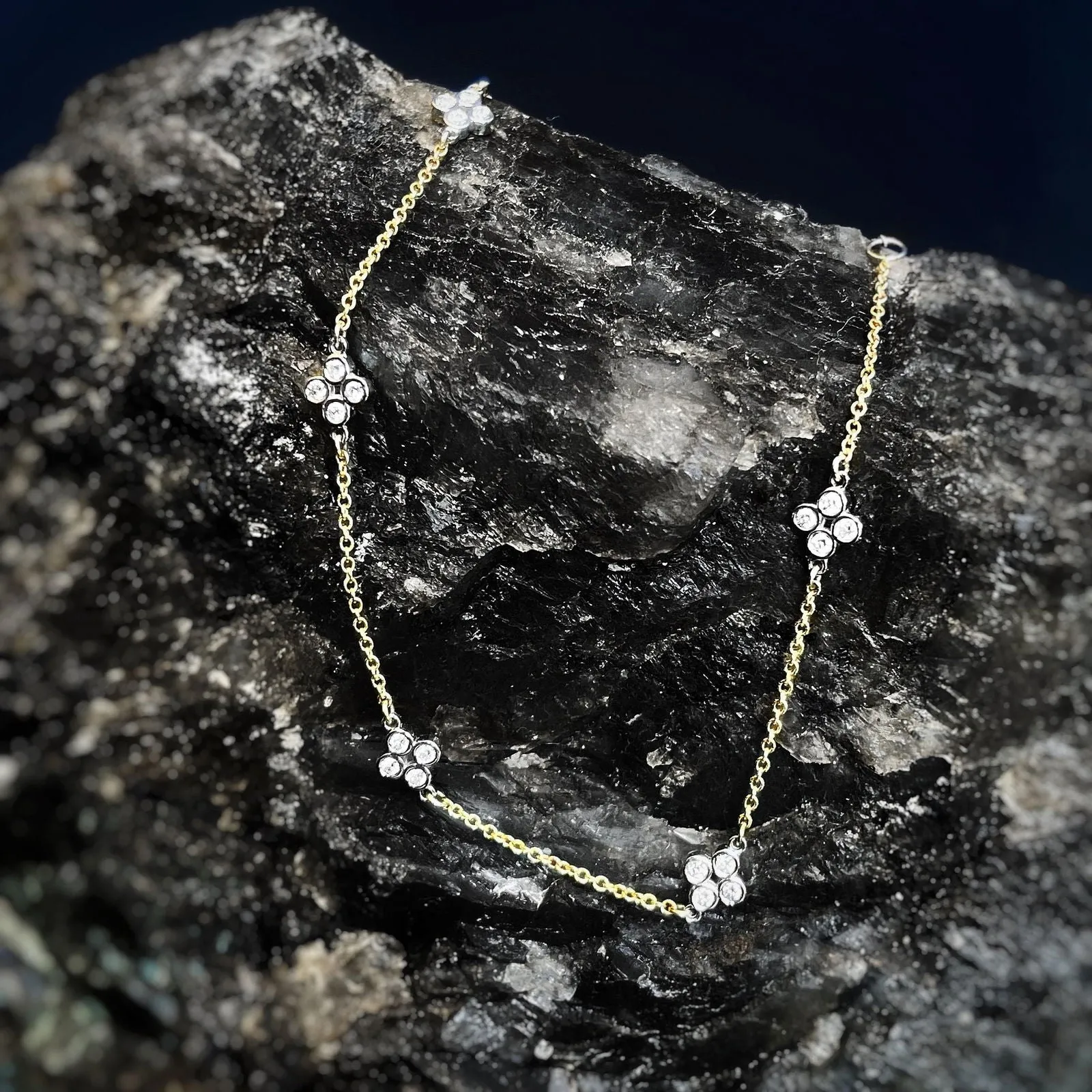Diamond Quatrefoil Station Bracelet