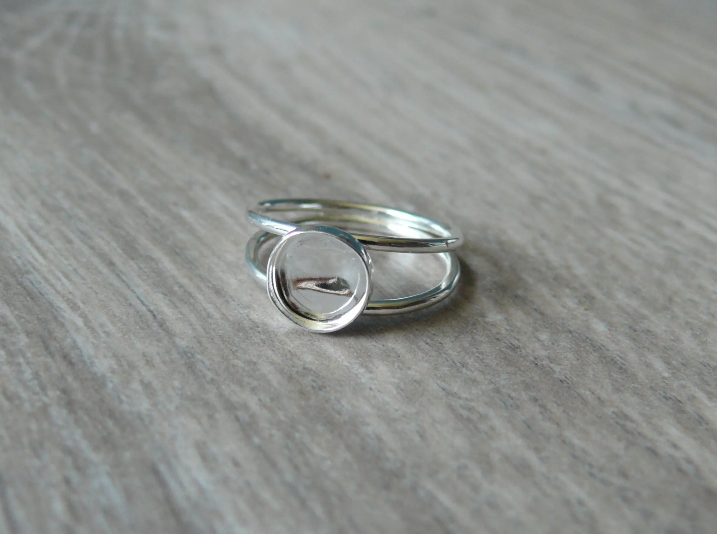 Double Band Ring Blank Round Bezel Cup | 6 mm, 8 mm, 10 mm, 12 mm, 14 mm