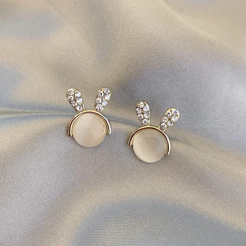 E1445 - Opal Rabbit Earrings