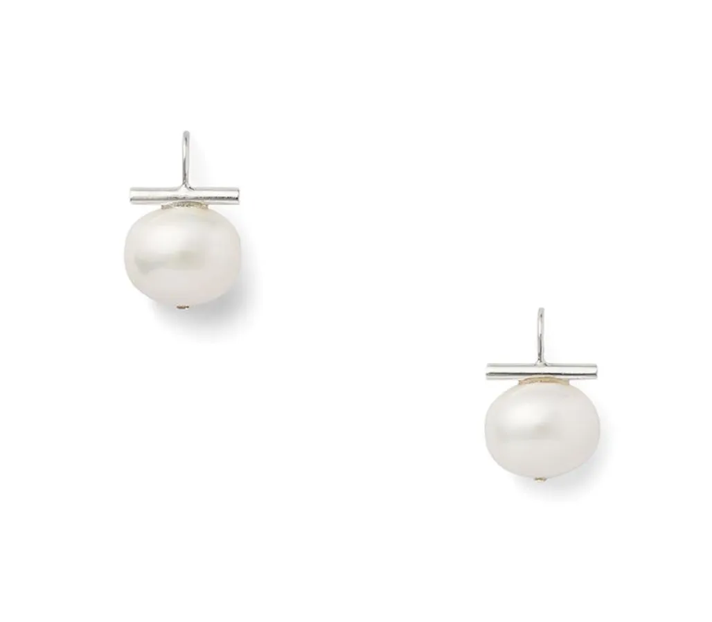 Earrings - Classic White Pebble Pearl Earrings "The Fairhope"