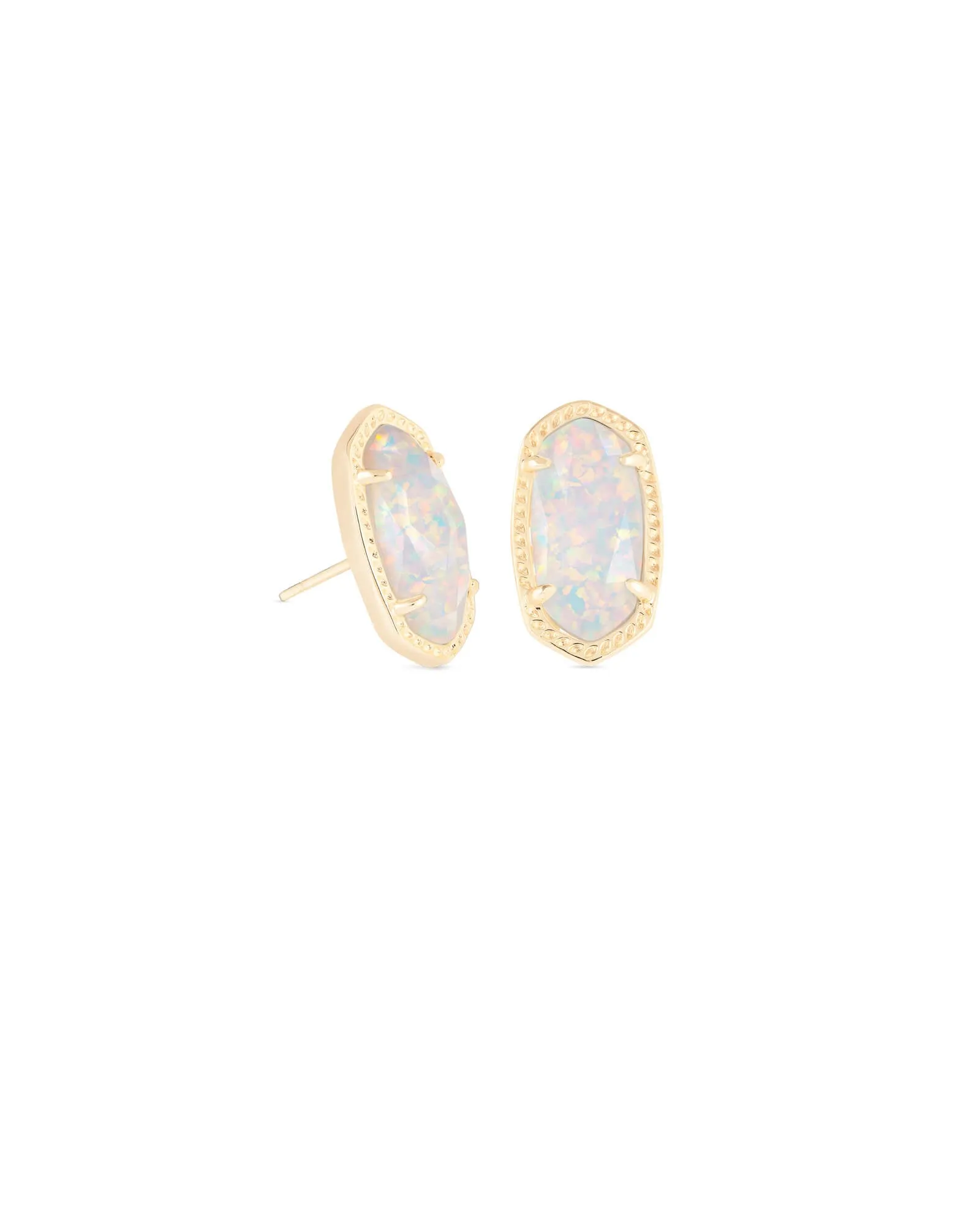 Ellie Gold - White Opal Earring