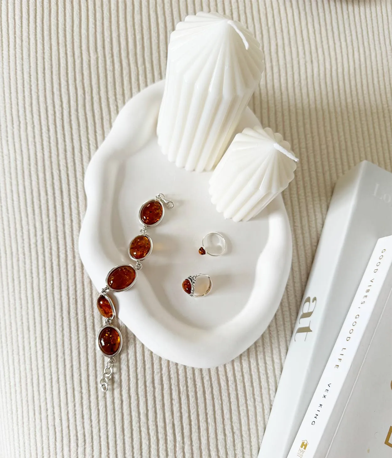 ESSENTIALS Mini Amber Stacking Ring - Minimal Amber Jewellery