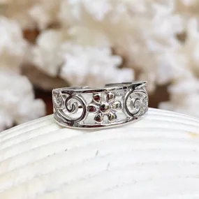 floral toe ring