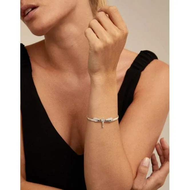 Fortune Topaz White Brass Faceted Crystal Bracelet