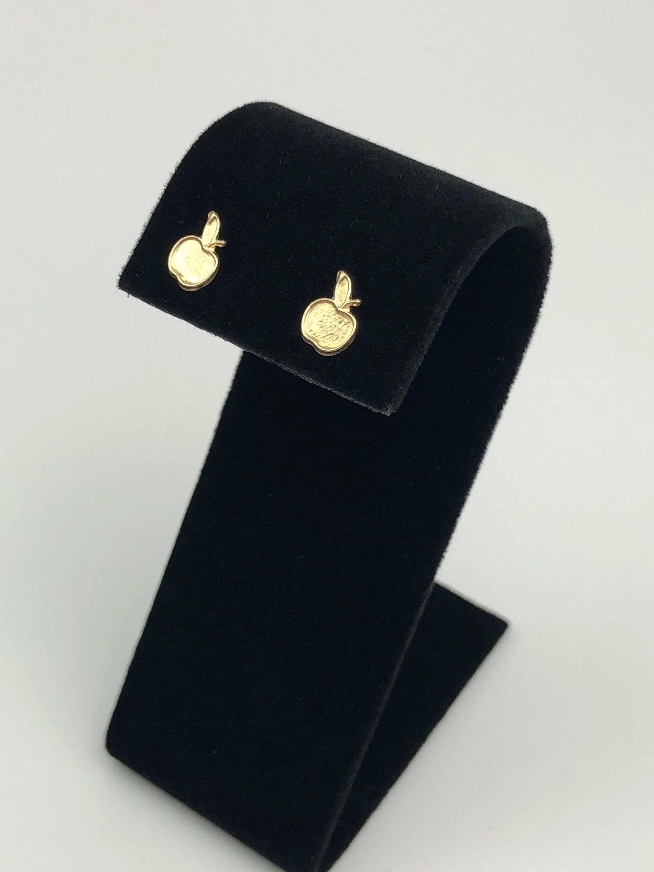 Glimmering (14KGF) 0.63mm X 8.76mm Apple Stud Earrings, sku# 479-4