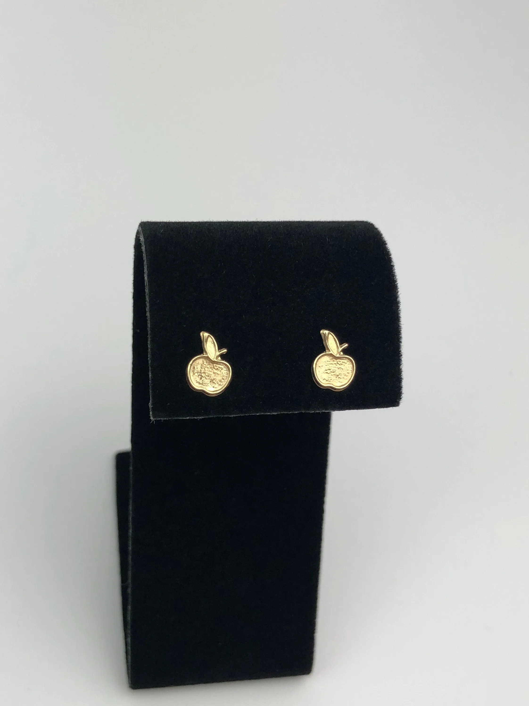 Glimmering (14KGF) 0.63mm X 8.76mm Apple Stud Earrings, sku# 479-4