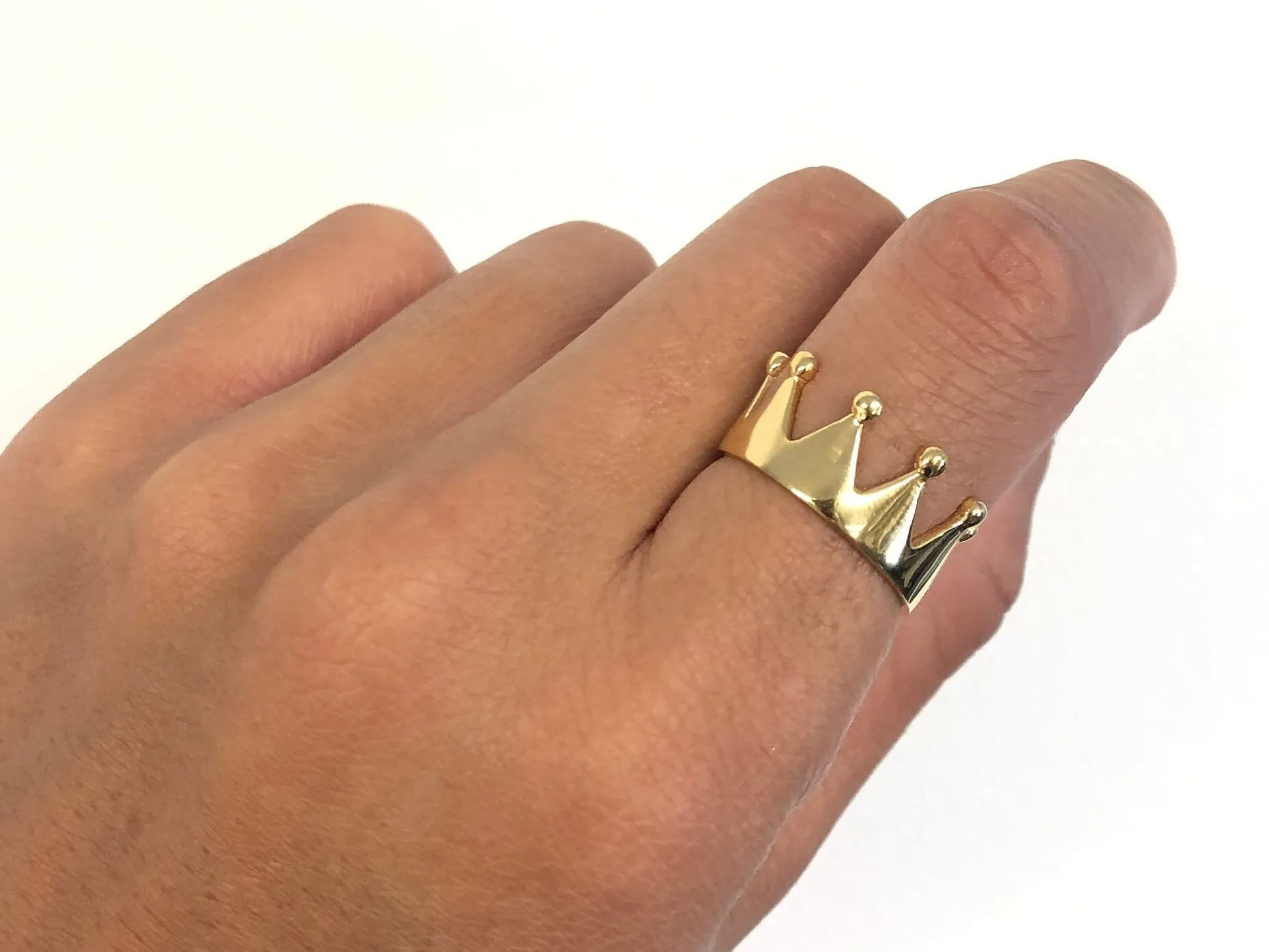 Gold Crown Ring - Gold King Ring, Gold Tiara Ring