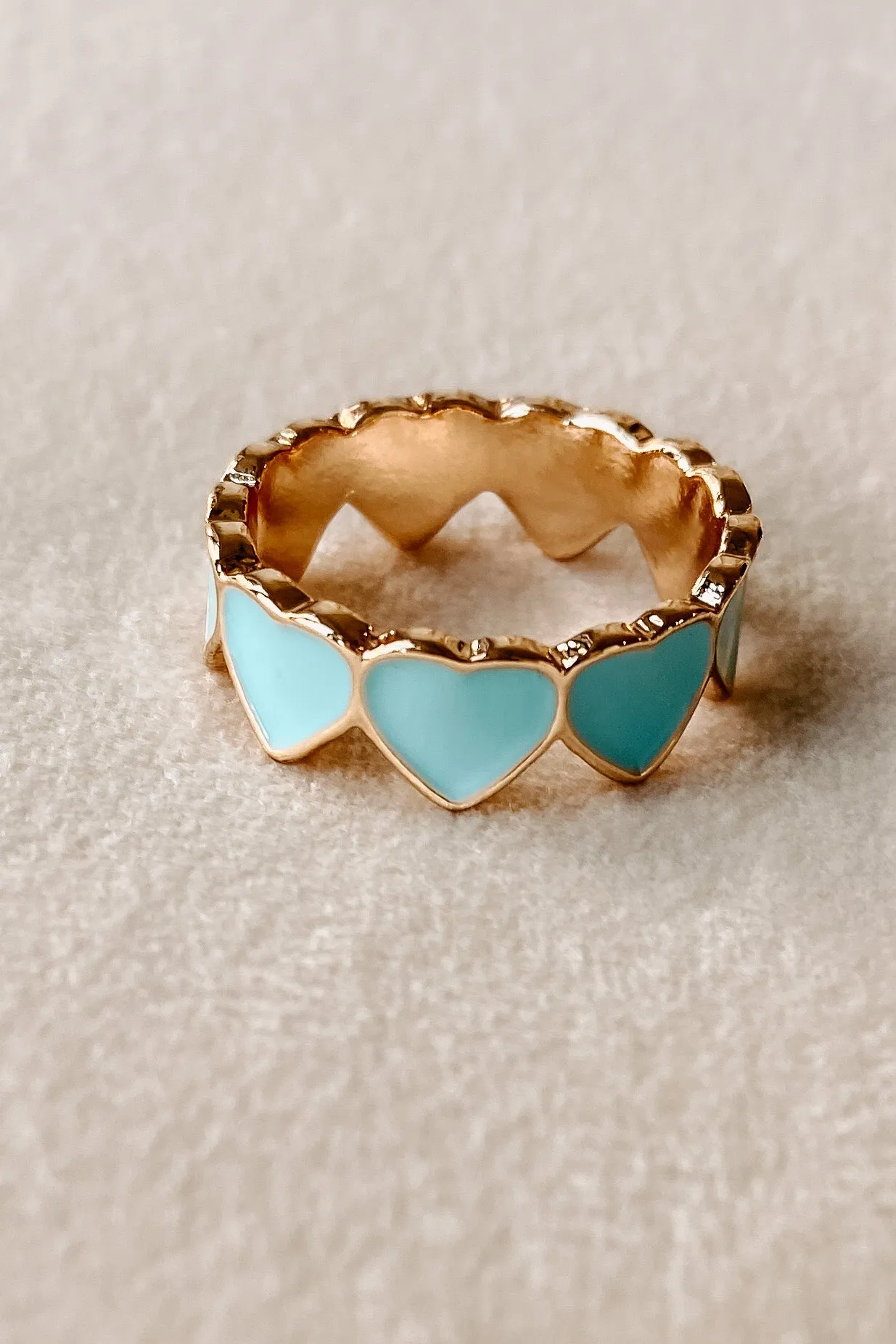 I Can Heartly Wait Statement Ring (Blue)
