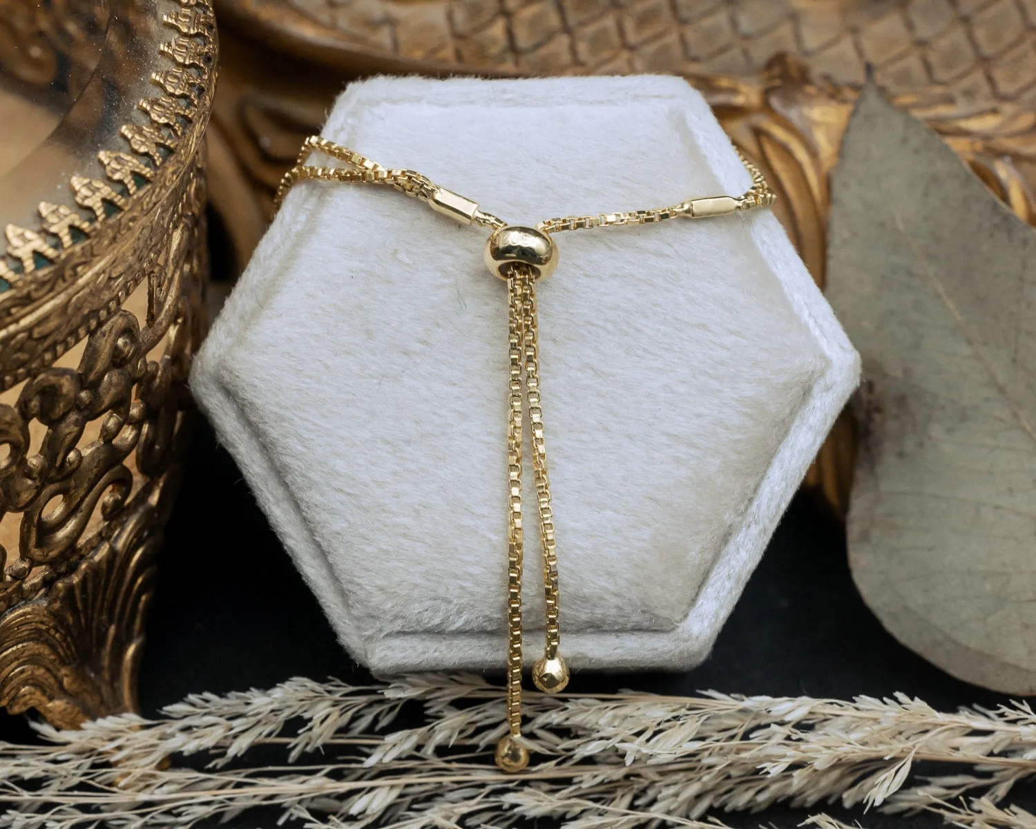 LUNA BRACELET - 18K GOLD VERMEIL BRACELET WITH A BLUE TOPAZ ACCENT - BY JORGE REVILLA
