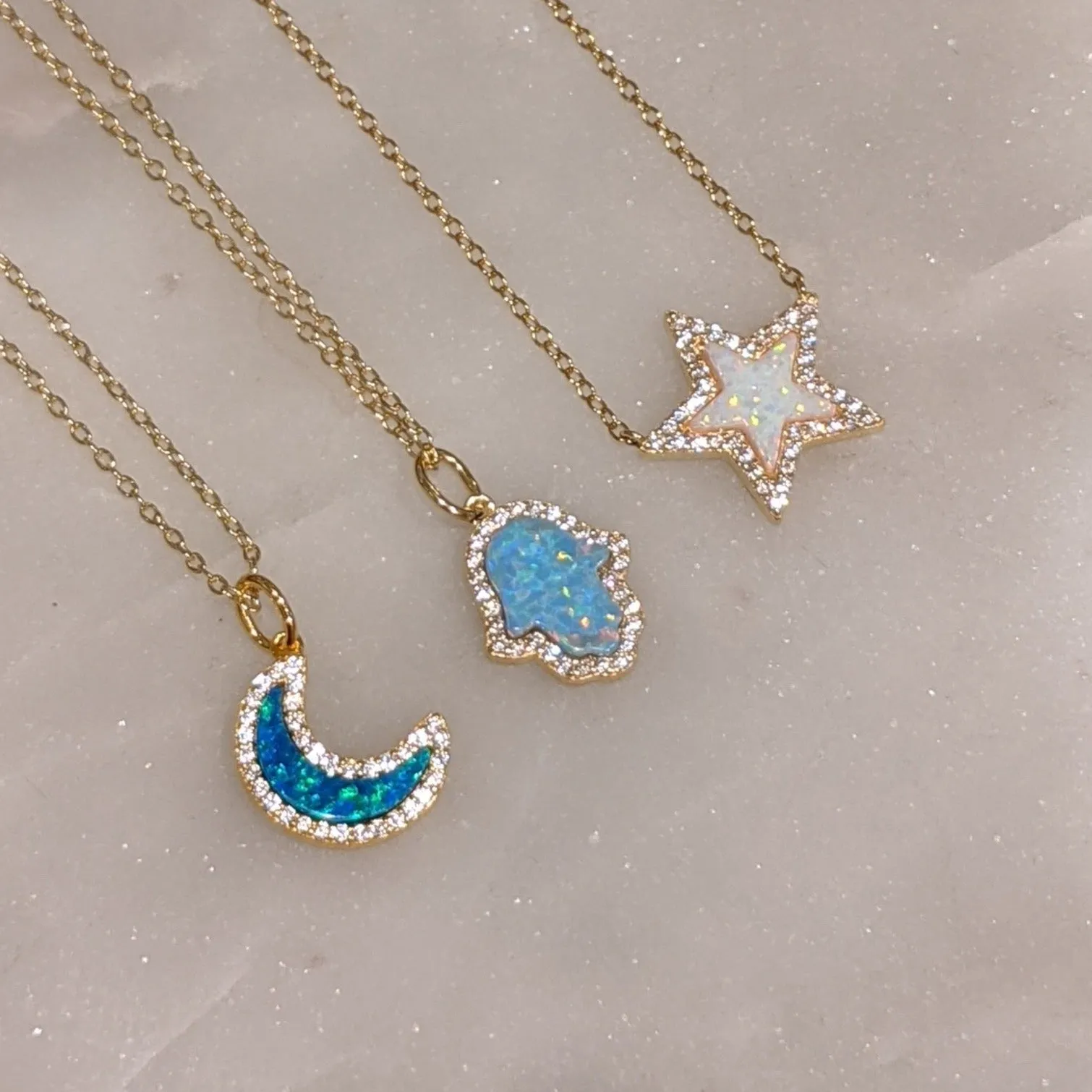 Opal Moon Necklace