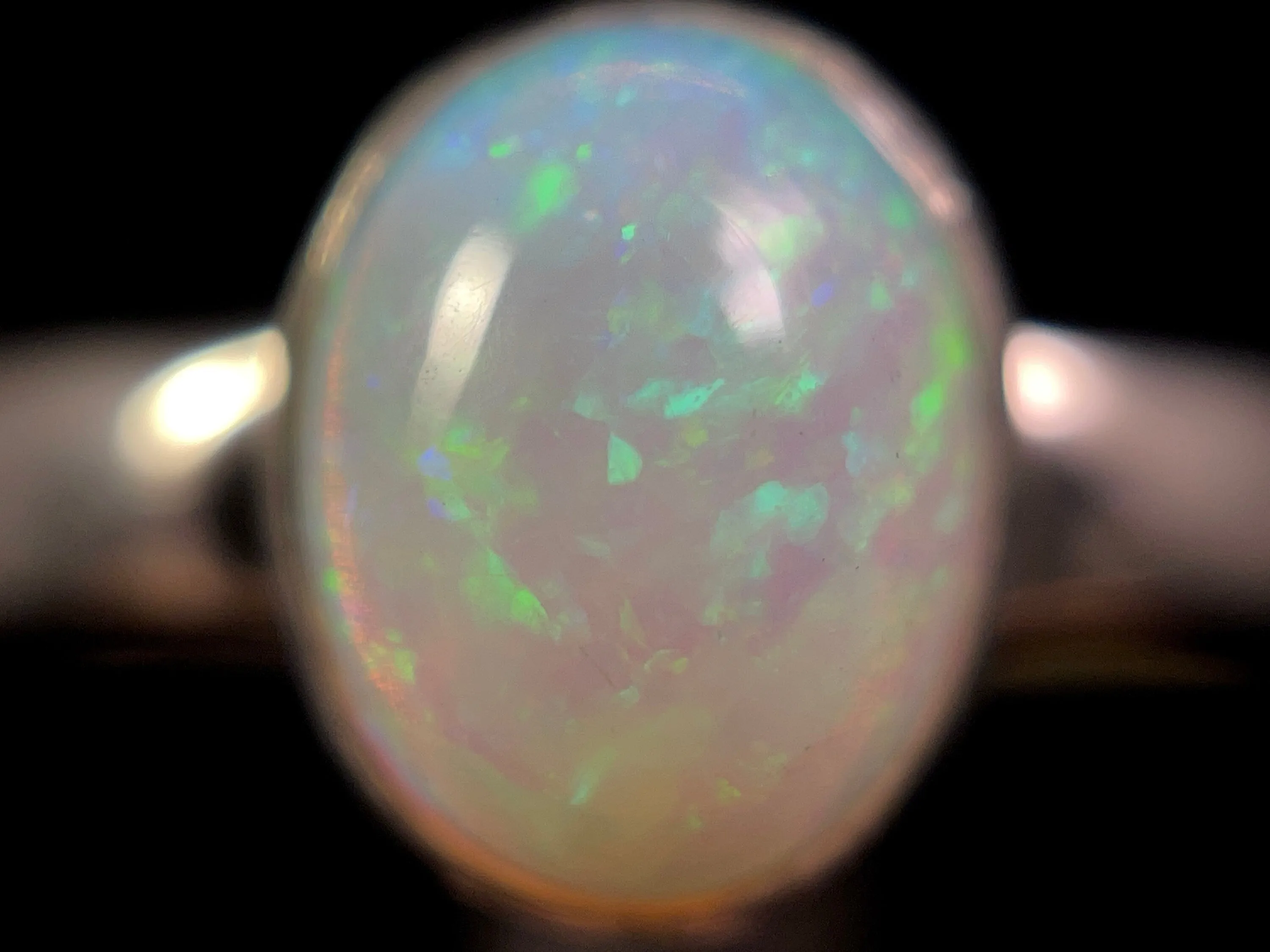 OPAL RING, Pinfire - Sterling Silver, Size 7.5 - Dainty Opal Ring, Opal Jewelry, Welo Opal, 49275