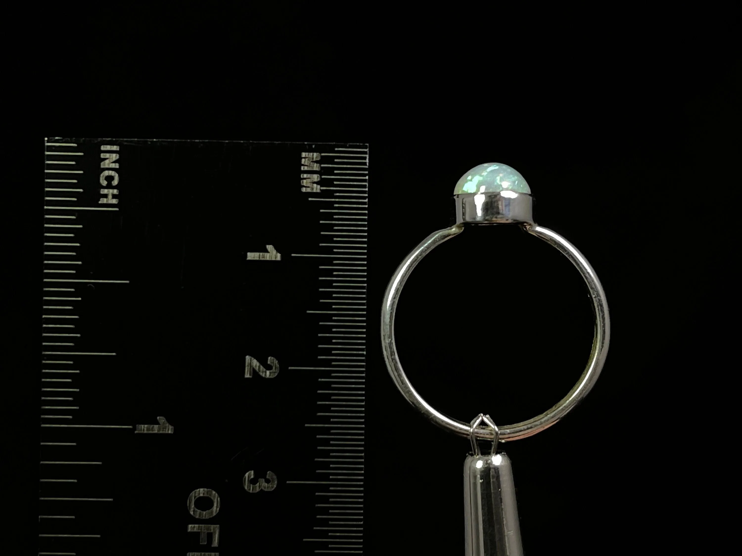 OPAL RING, Pinfire - Sterling Silver, Size 7.5 - Dainty Opal Ring, Opal Jewelry, Welo Opal, 49275