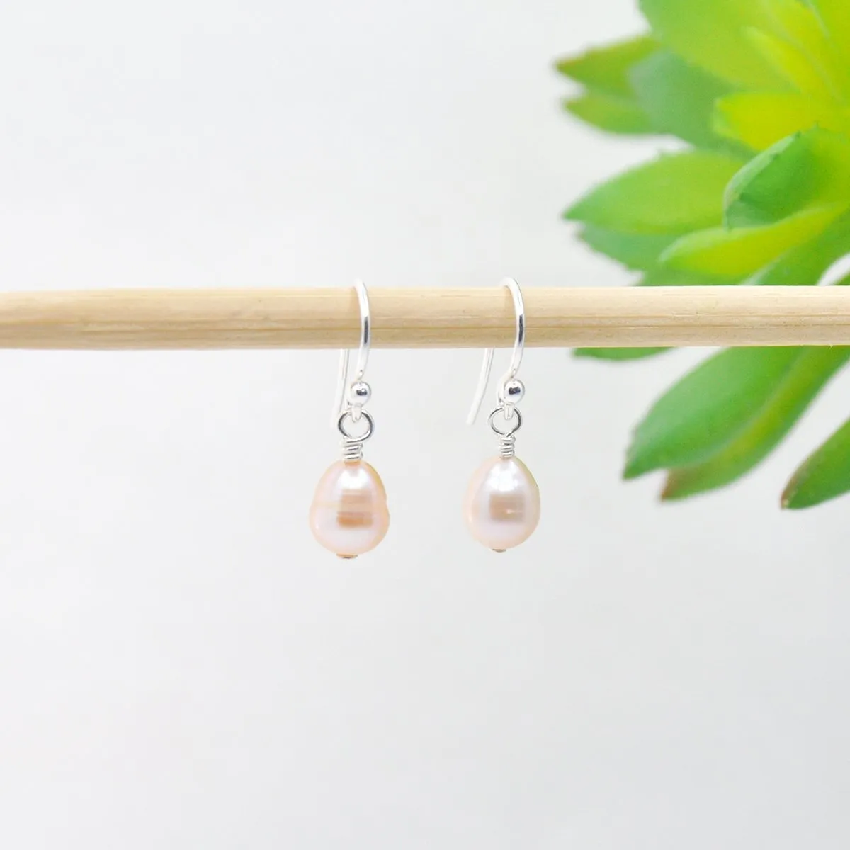 Peacock Freshwater Pearl Drop Earrings