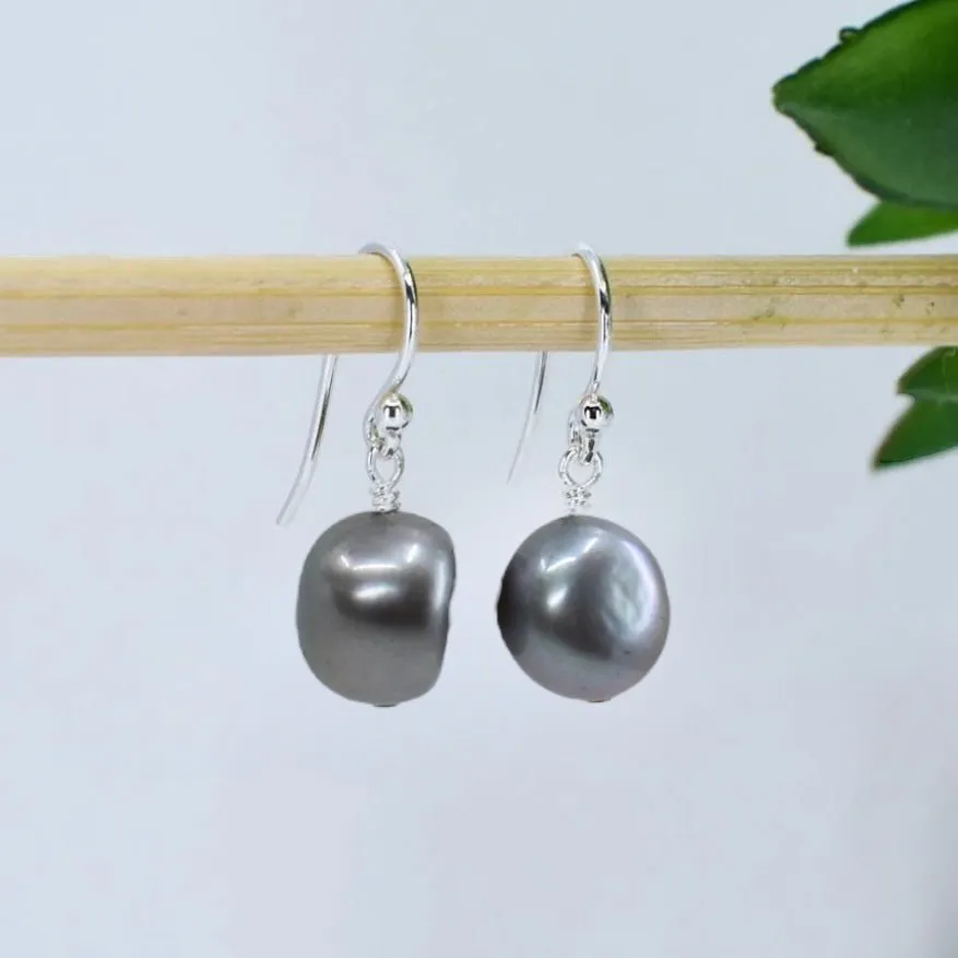 Peacock Freshwater Pearl Drop Earrings