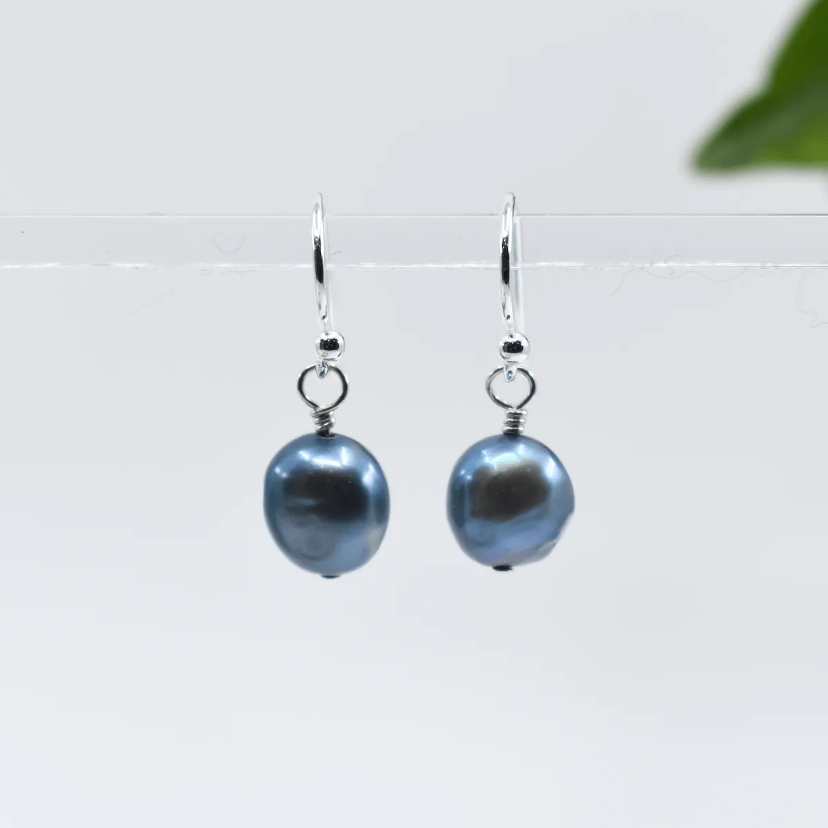Peacock Freshwater Pearl Drop Earrings