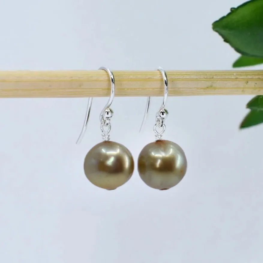 Peacock Freshwater Pearl Drop Earrings