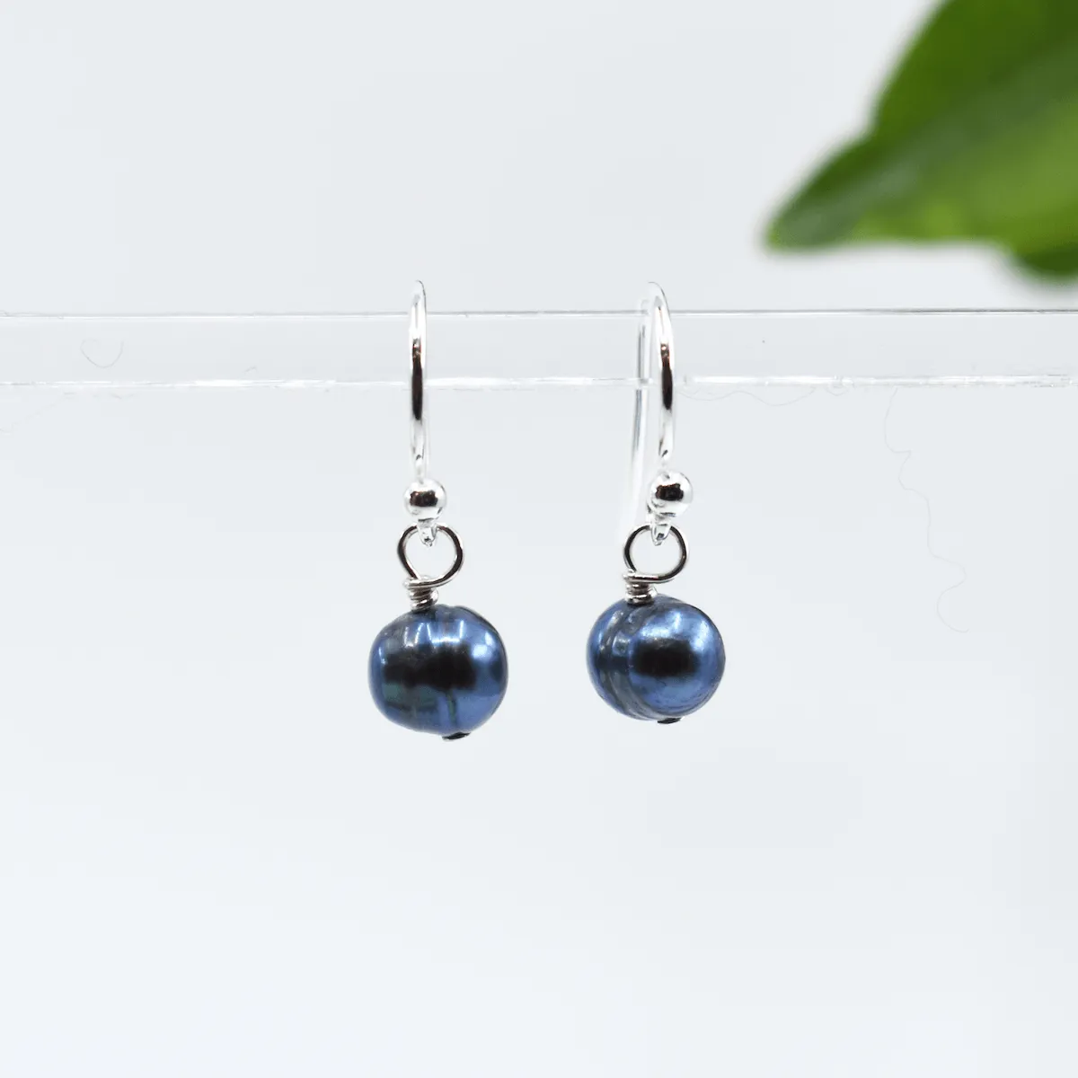 Peacock Freshwater Pearl Drop Earrings